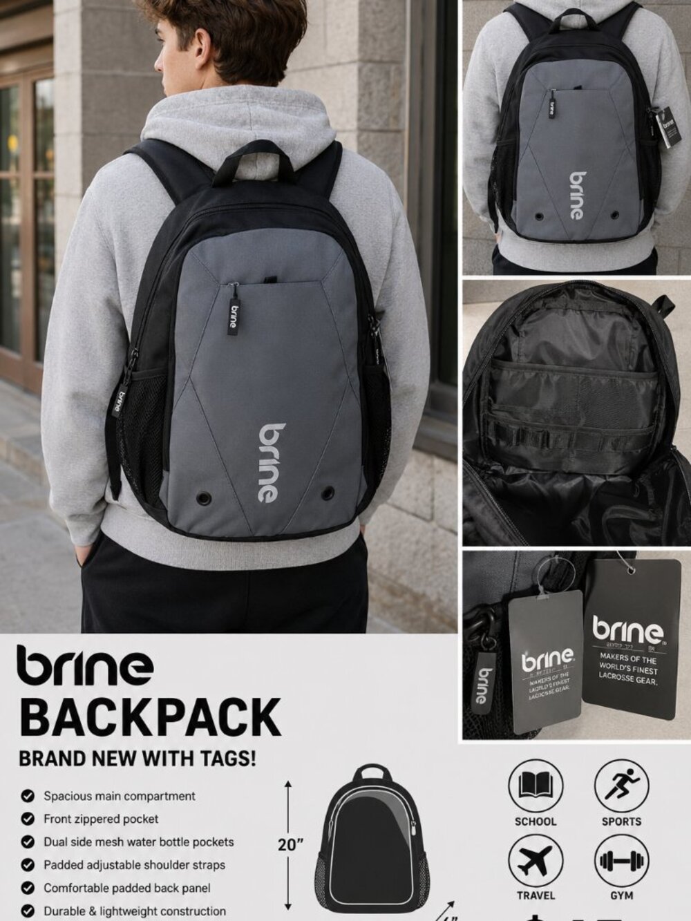 🎒🔥 BRINE BACKPACK – BRAND NEW WITH TAGS! 🔥🎒 - Picture 2 of 9
